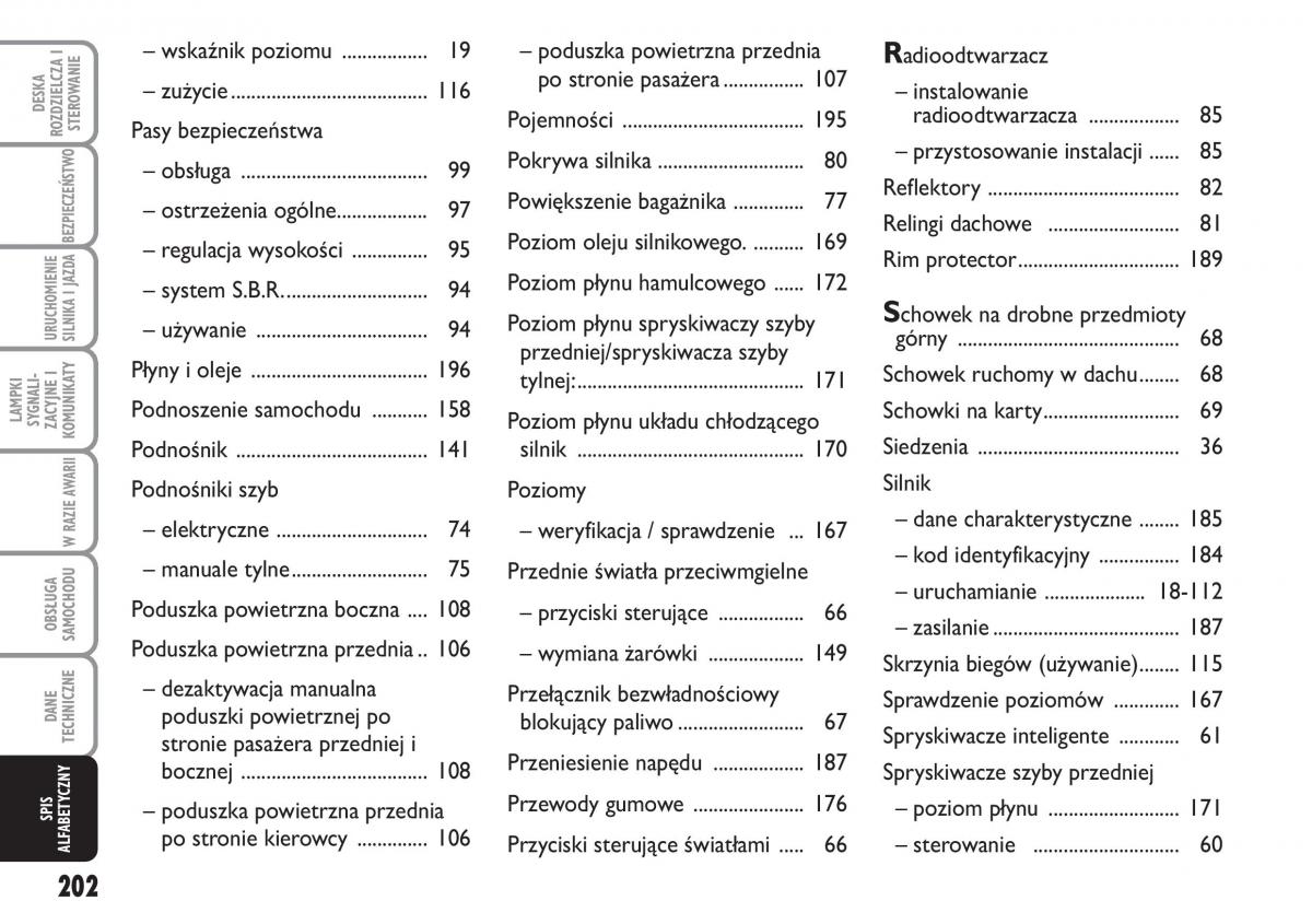 Fiat Idea instrukcja obslugi / page 203