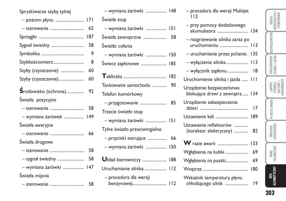 Fiat Idea instrukcja obslugi / page 204