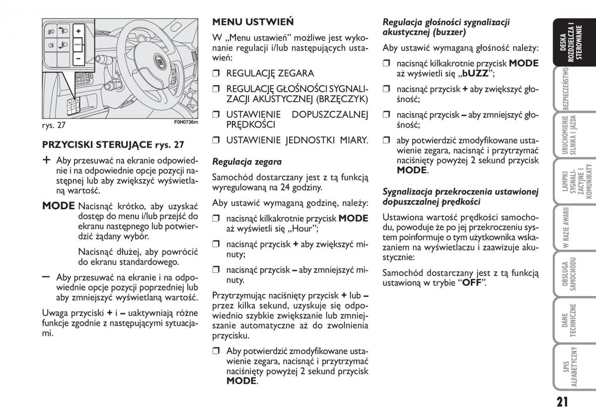 Fiat Idea instrukcja obslugi / page 22