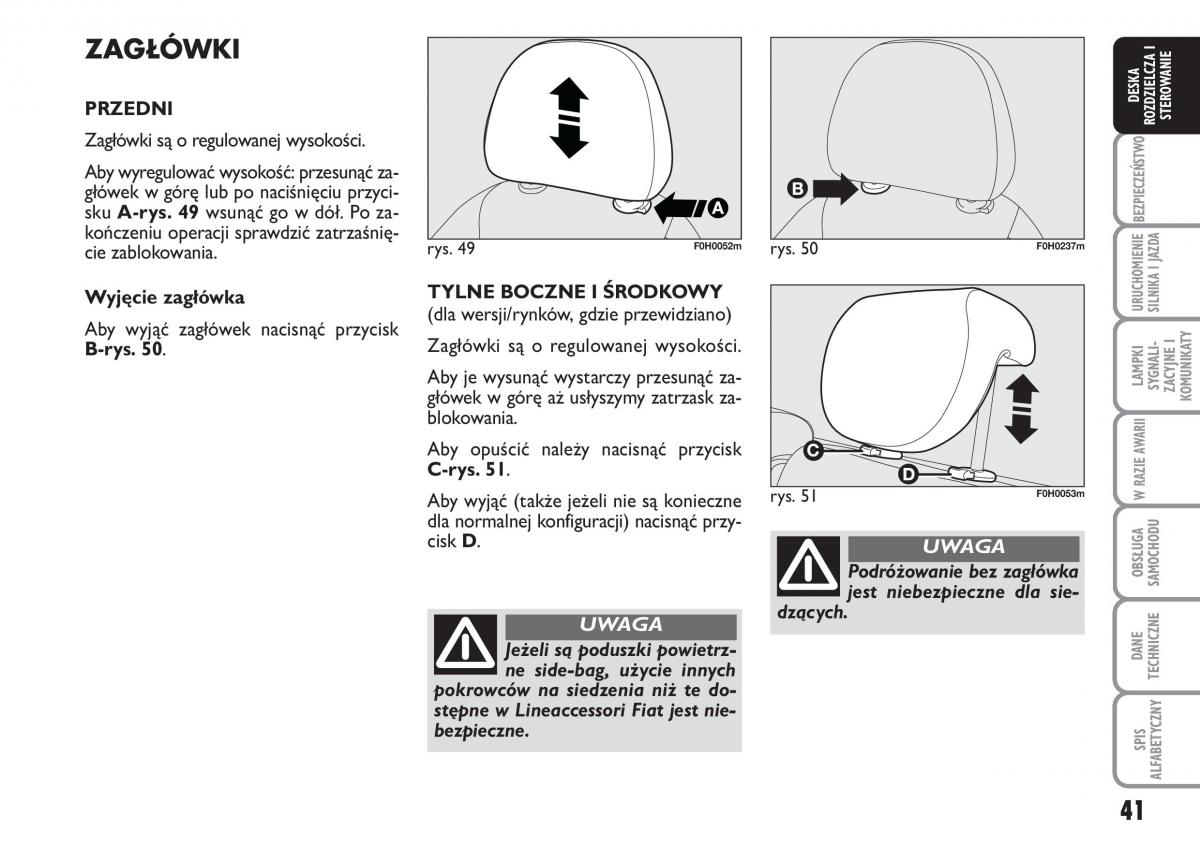 Fiat Idea instrukcja obslugi / page 42