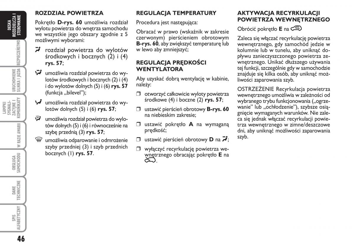 Fiat Idea instrukcja obslugi / page 47