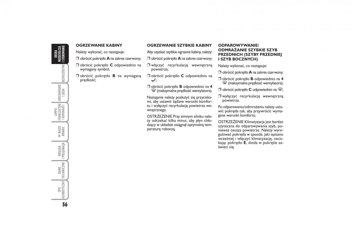 Fiat Linea instrukcja obslugi / page 57