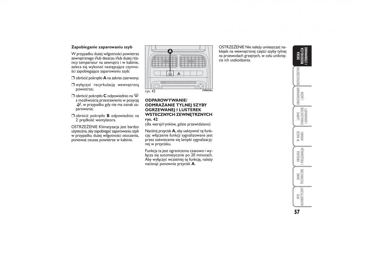 Fiat Linea instrukcja obslugi / page 58