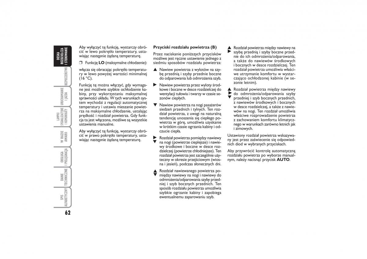 Fiat Linea instrukcja obslugi / page 63