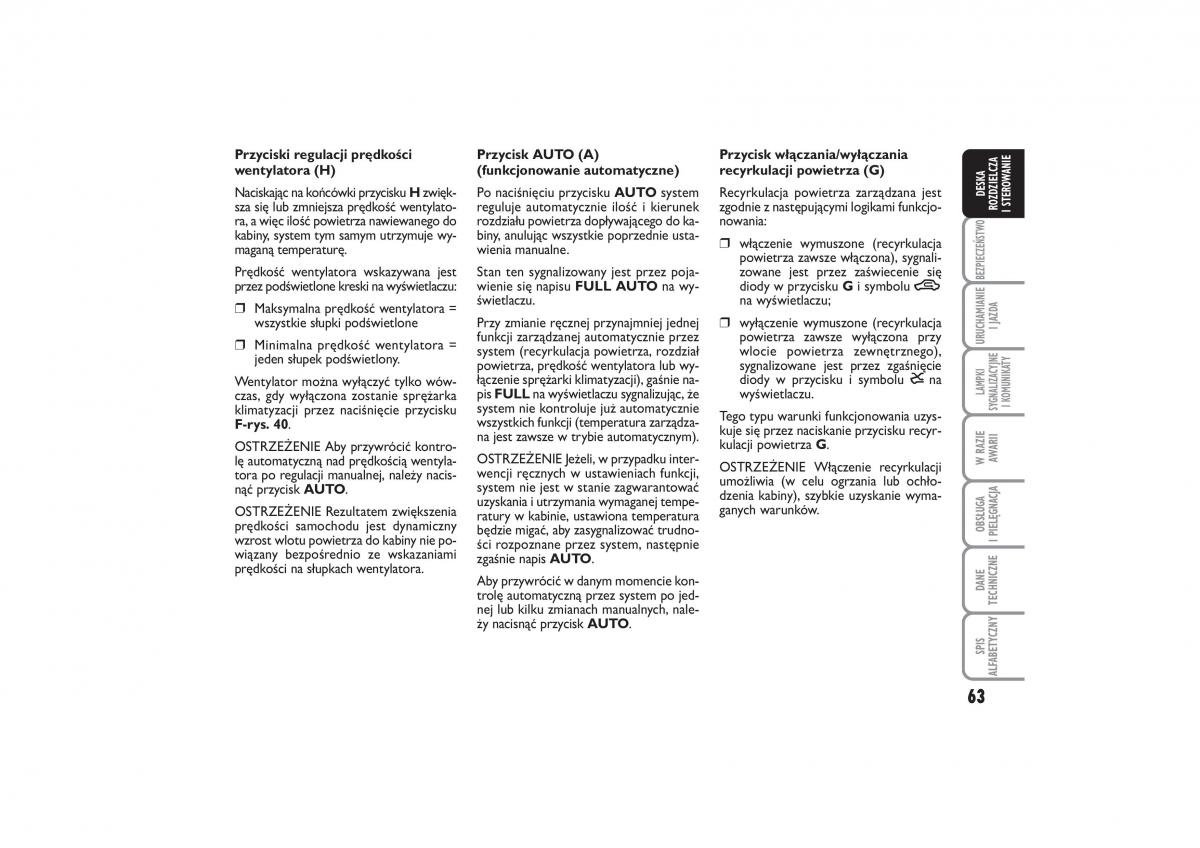 Fiat Linea instrukcja obslugi / page 64