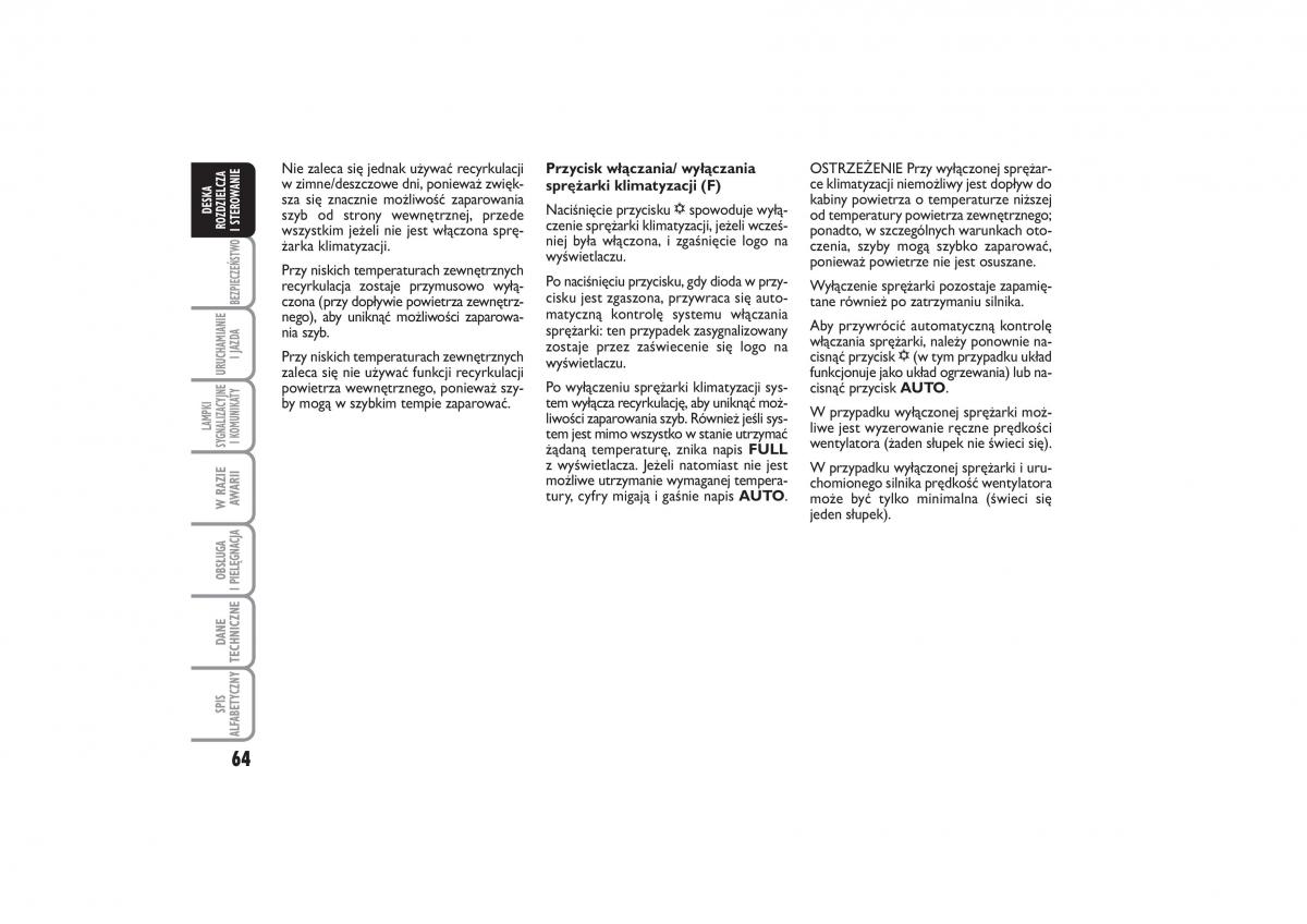 Fiat Linea instrukcja obslugi / page 65