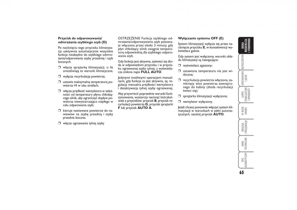 Fiat Linea instrukcja obslugi / page 66