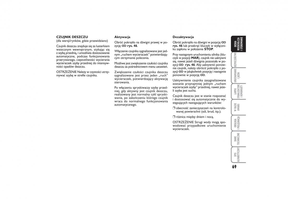 Fiat Linea instrukcja obslugi / page 70