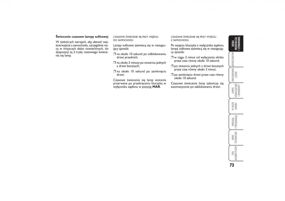 Fiat Linea instrukcja obslugi / page 74