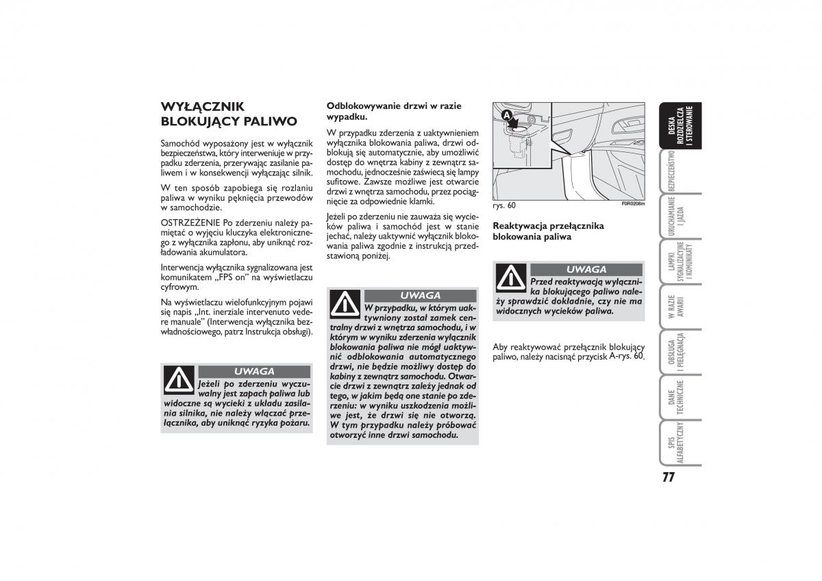 Fiat Linea instrukcja obslugi / page 78