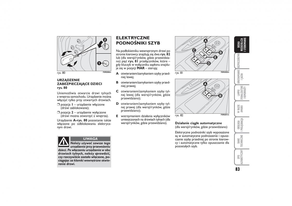 Fiat Linea instrukcja obslugi / page 84