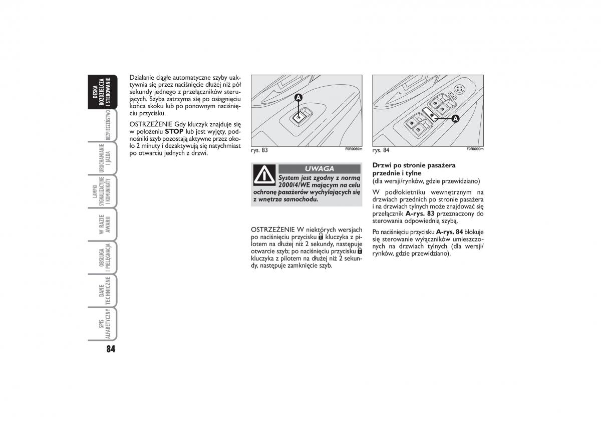 Fiat Linea instrukcja obslugi / page 85