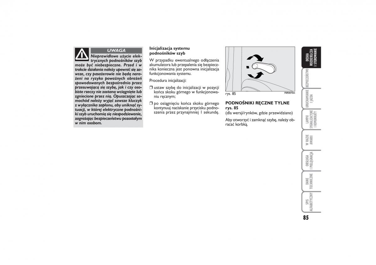 Fiat Linea instrukcja obslugi / page 86