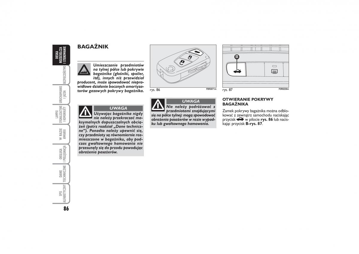 Fiat Linea instrukcja obslugi / page 87