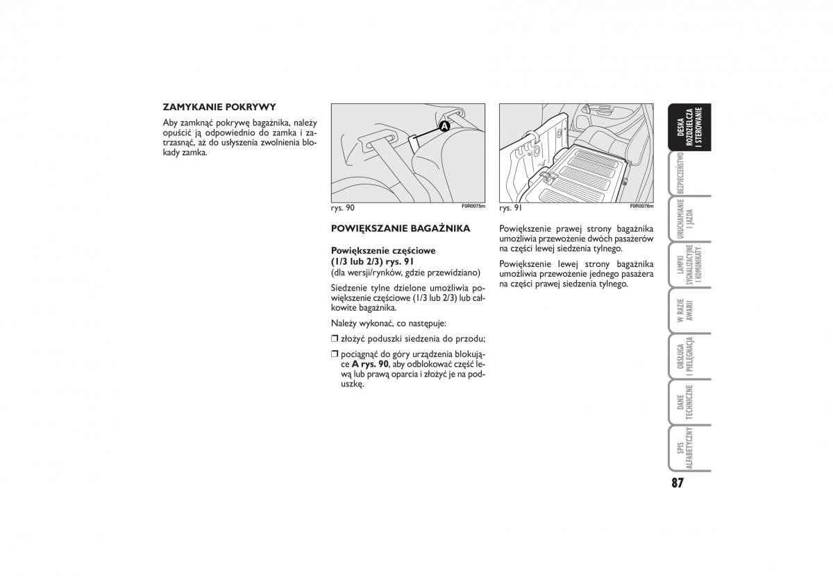 Fiat Linea instrukcja obslugi / page 88