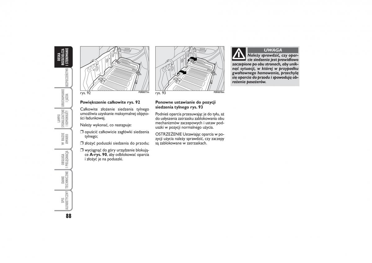 Fiat Linea instrukcja obslugi / page 89