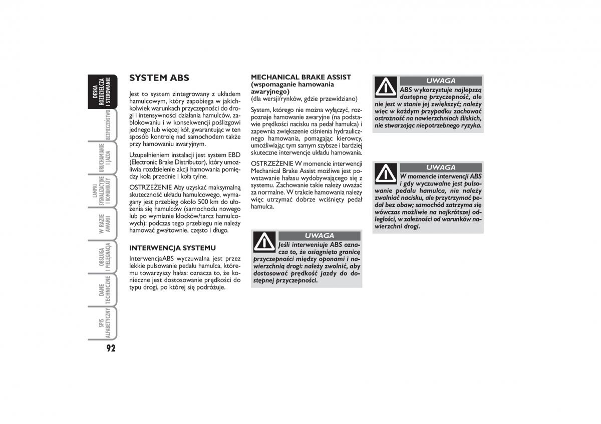 Fiat Linea instrukcja obslugi / page 93