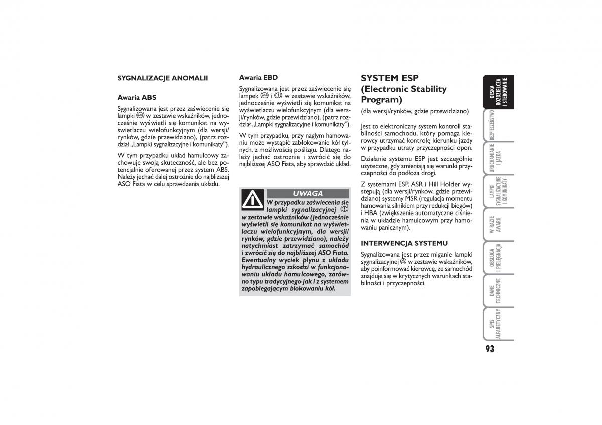 Fiat Linea instrukcja obslugi / page 94