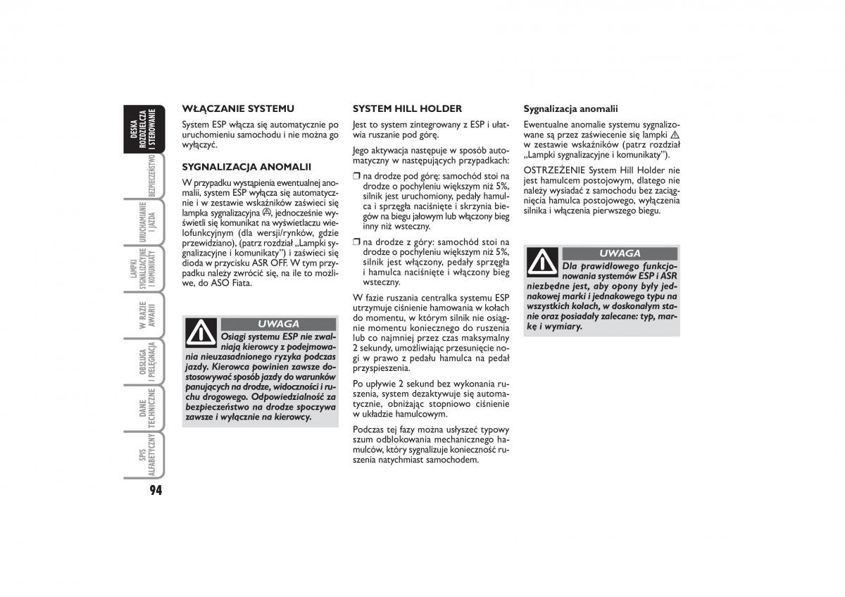 Fiat Linea instrukcja obslugi / page 95