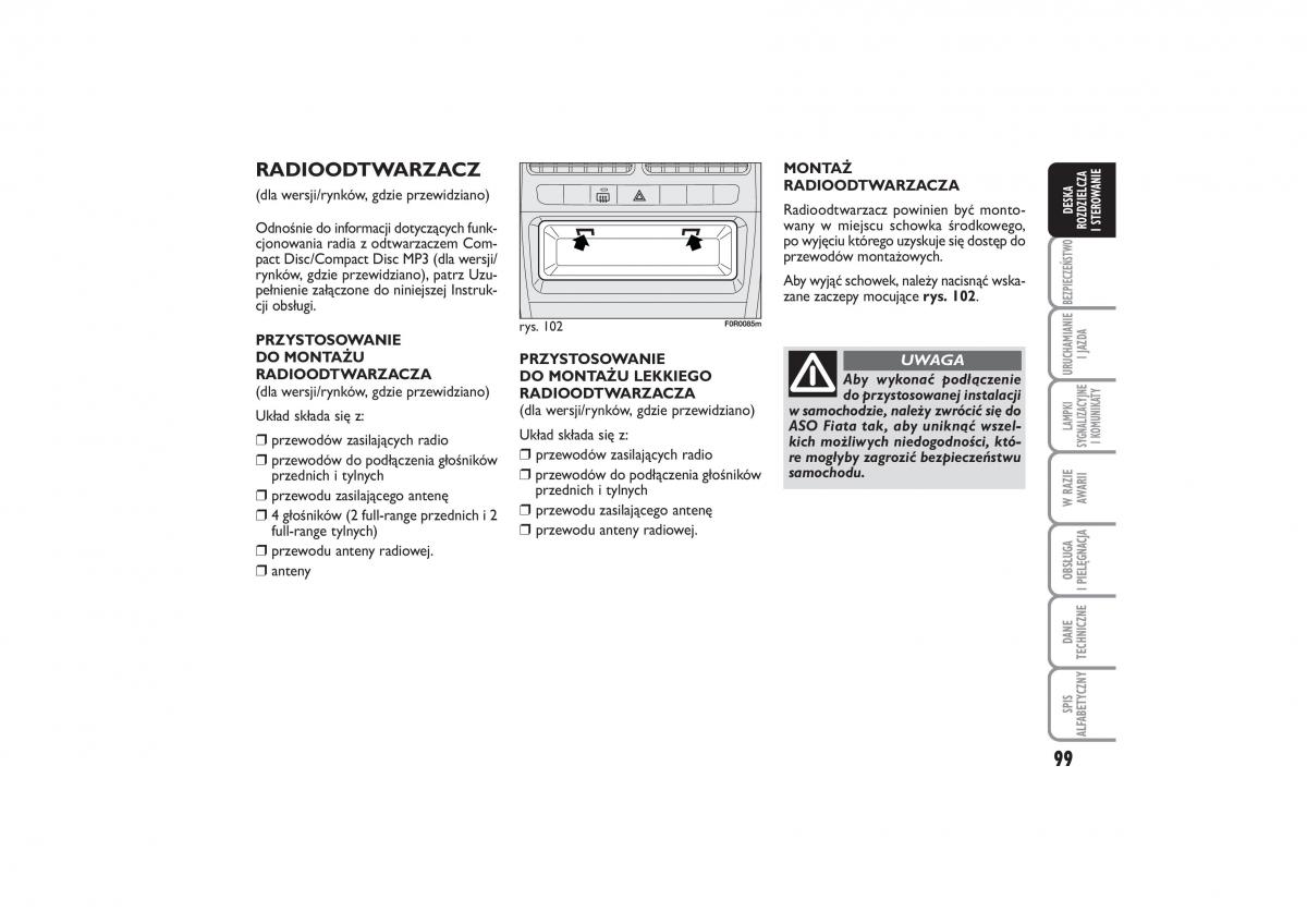 Fiat Linea instrukcja obslugi / page 100