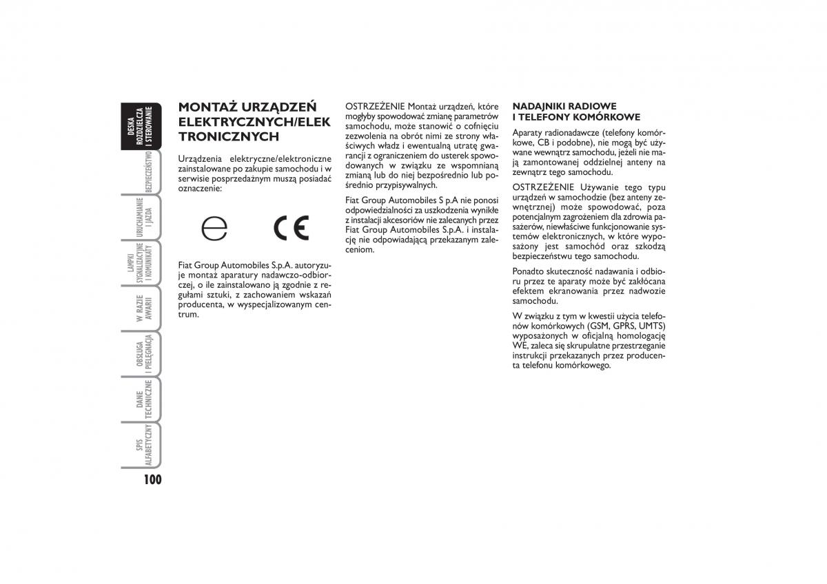 Fiat Linea instrukcja obslugi / page 101