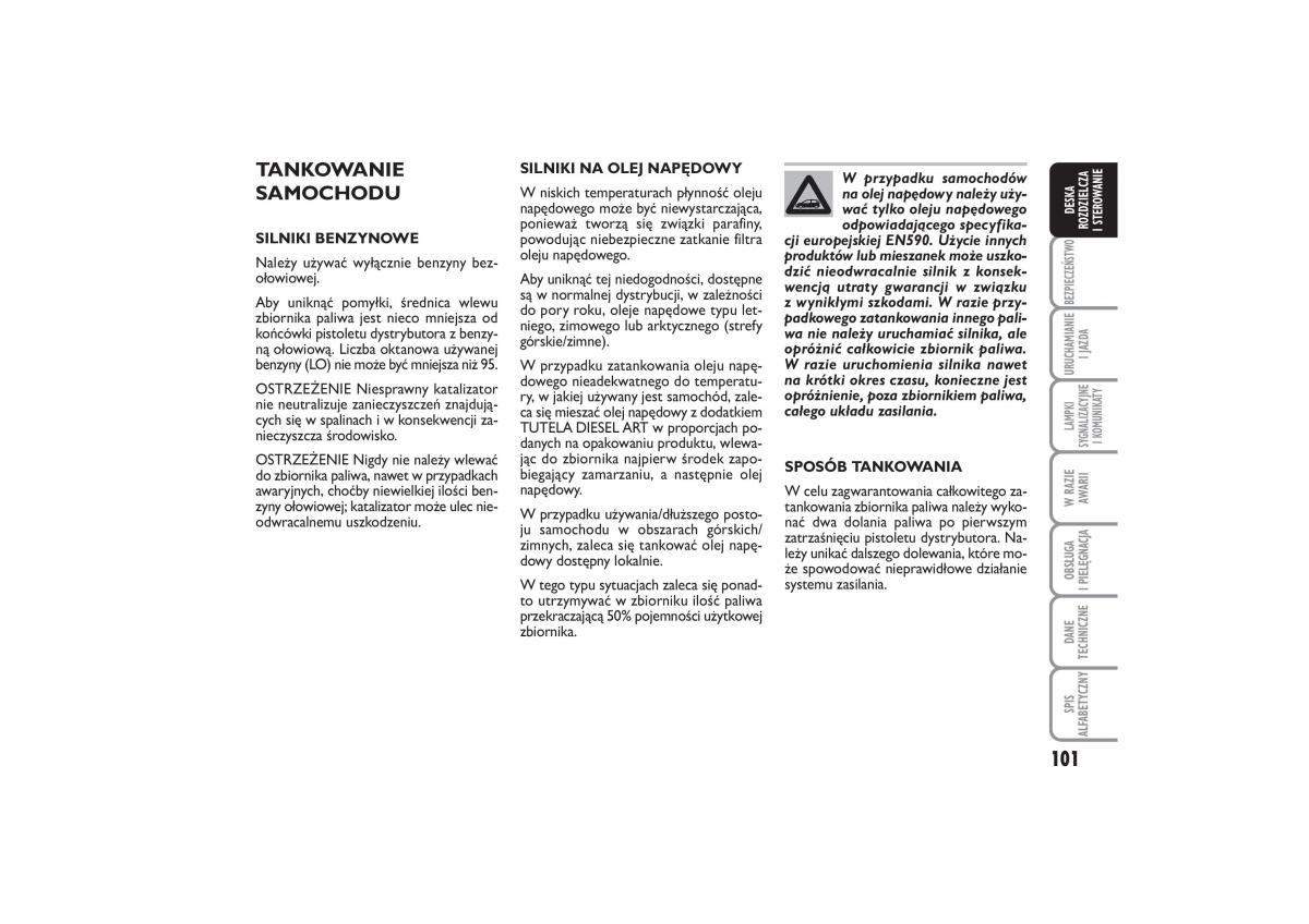 Fiat Linea instrukcja obslugi / page 102