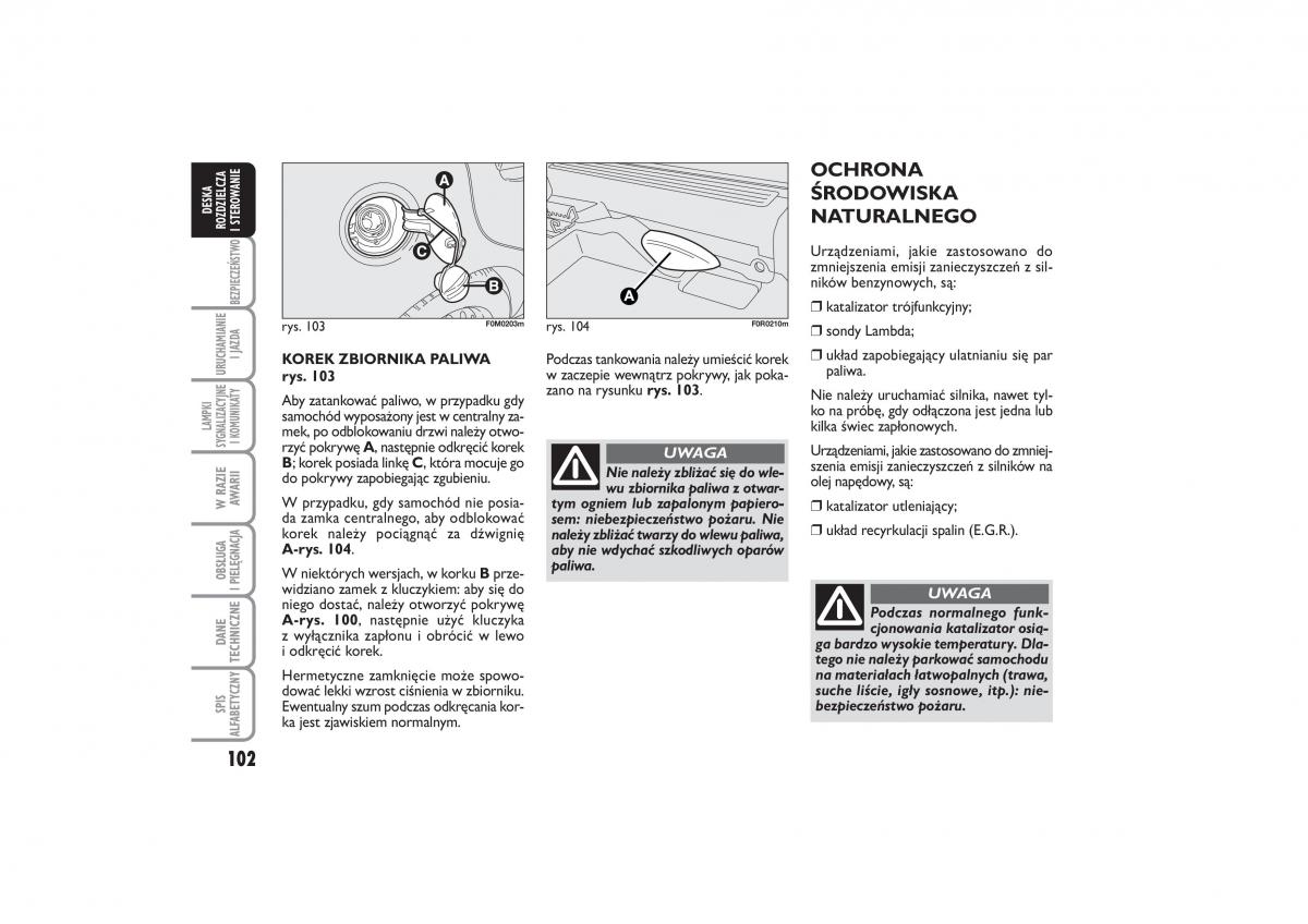 Fiat Linea instrukcja obslugi / page 103