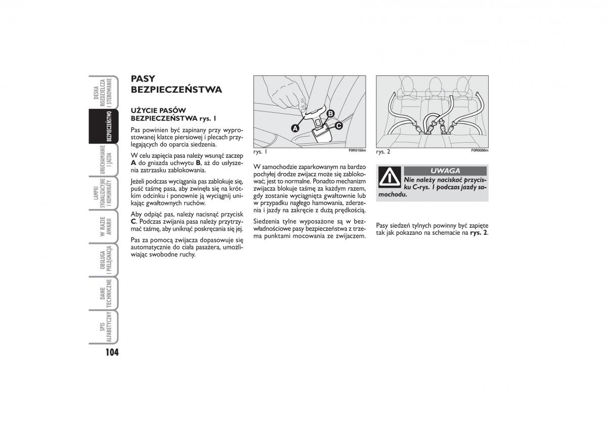 Fiat Linea instrukcja obslugi / page 105