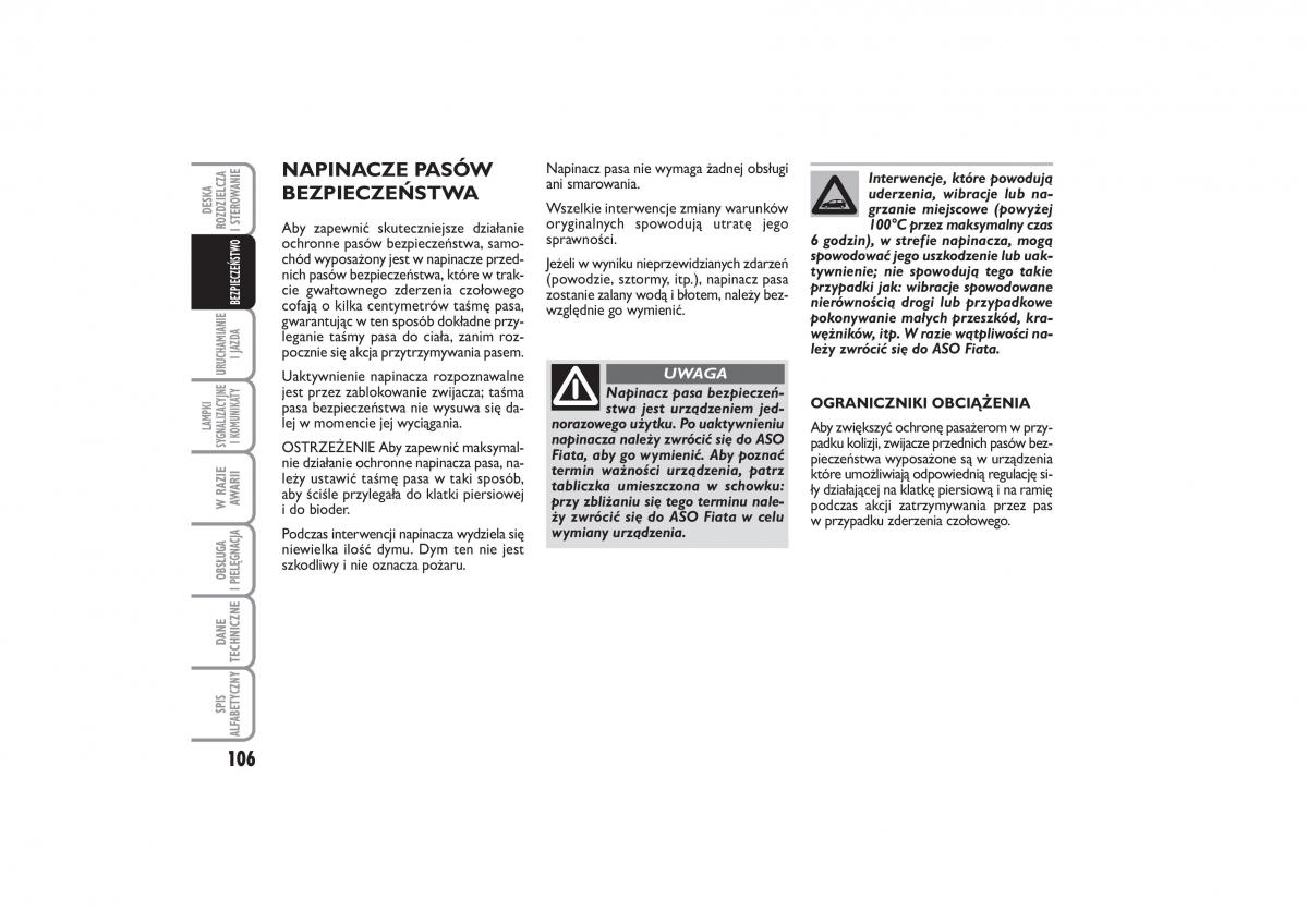 Fiat Linea instrukcja obslugi / page 107