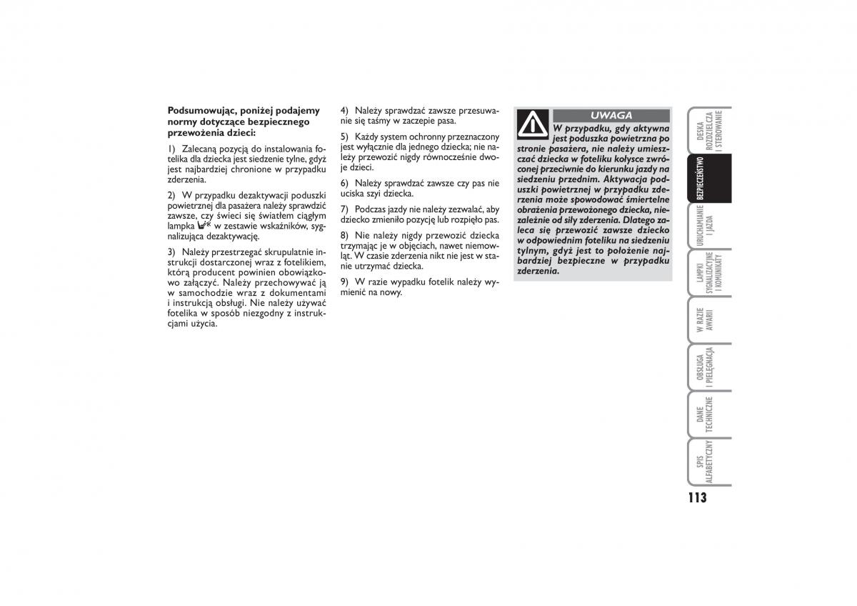 Fiat Linea instrukcja obslugi / page 114