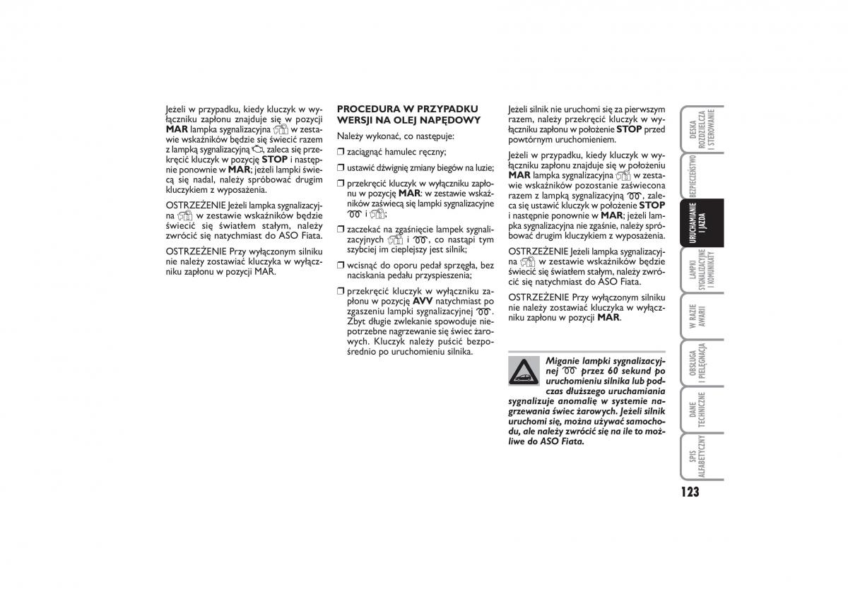 Fiat Linea instrukcja obslugi / page 124