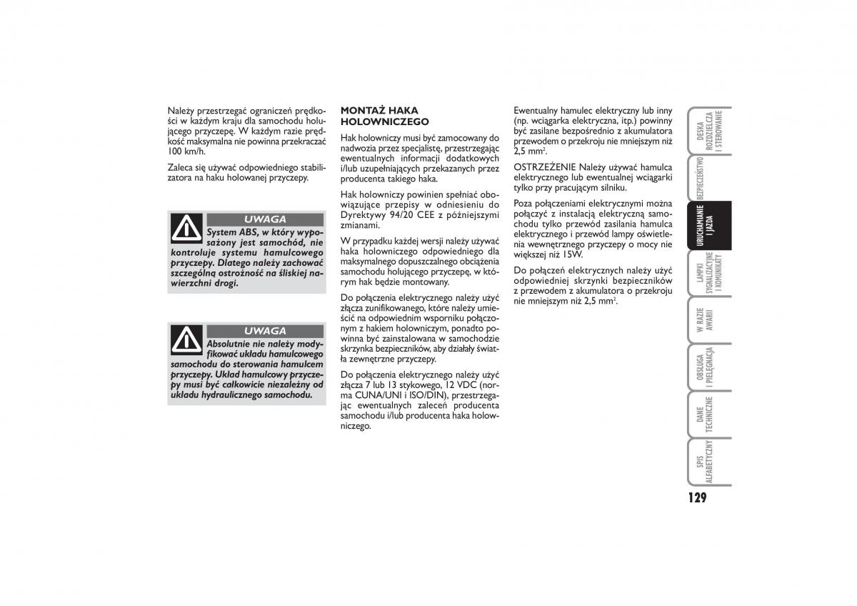 Fiat Linea instrukcja obslugi / page 130