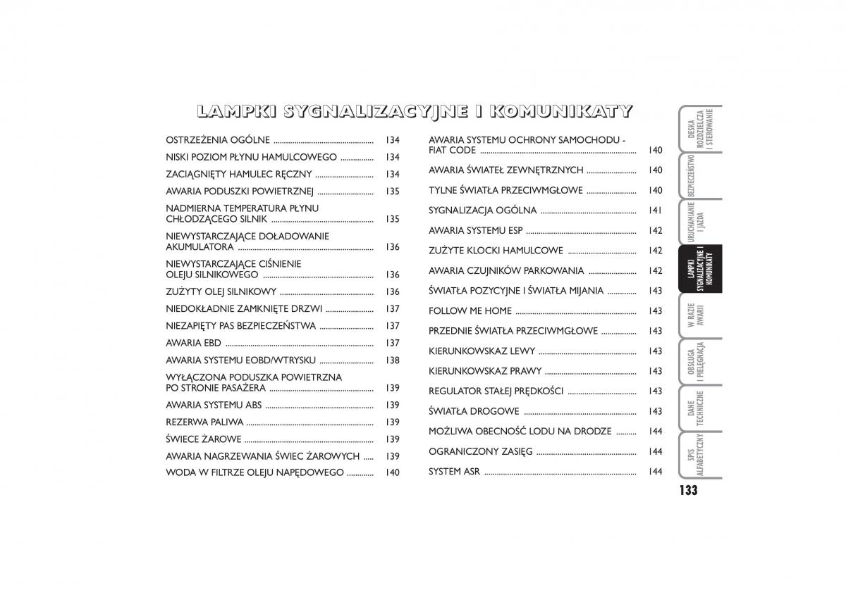 Fiat Linea instrukcja obslugi / page 134