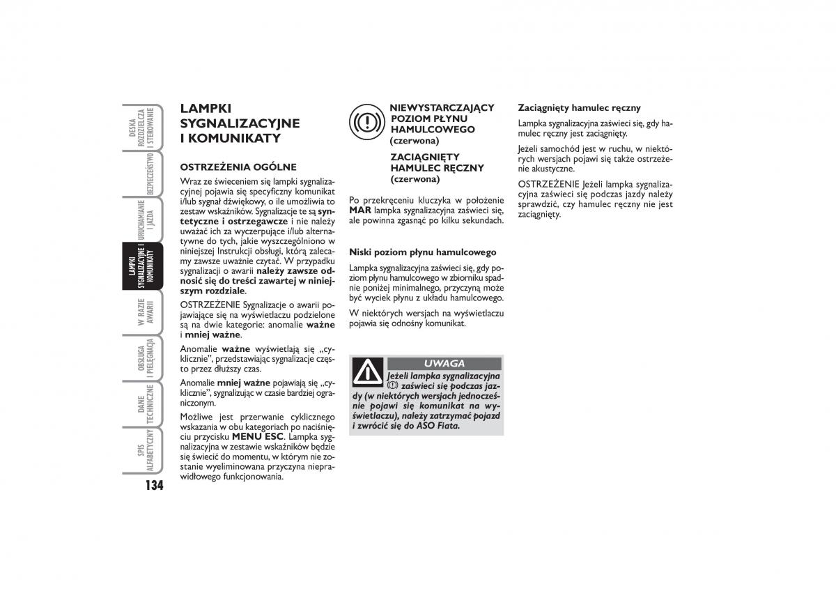 Fiat Linea instrukcja obslugi / page 135