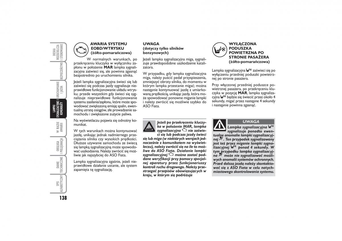 Fiat Linea instrukcja obslugi / page 139