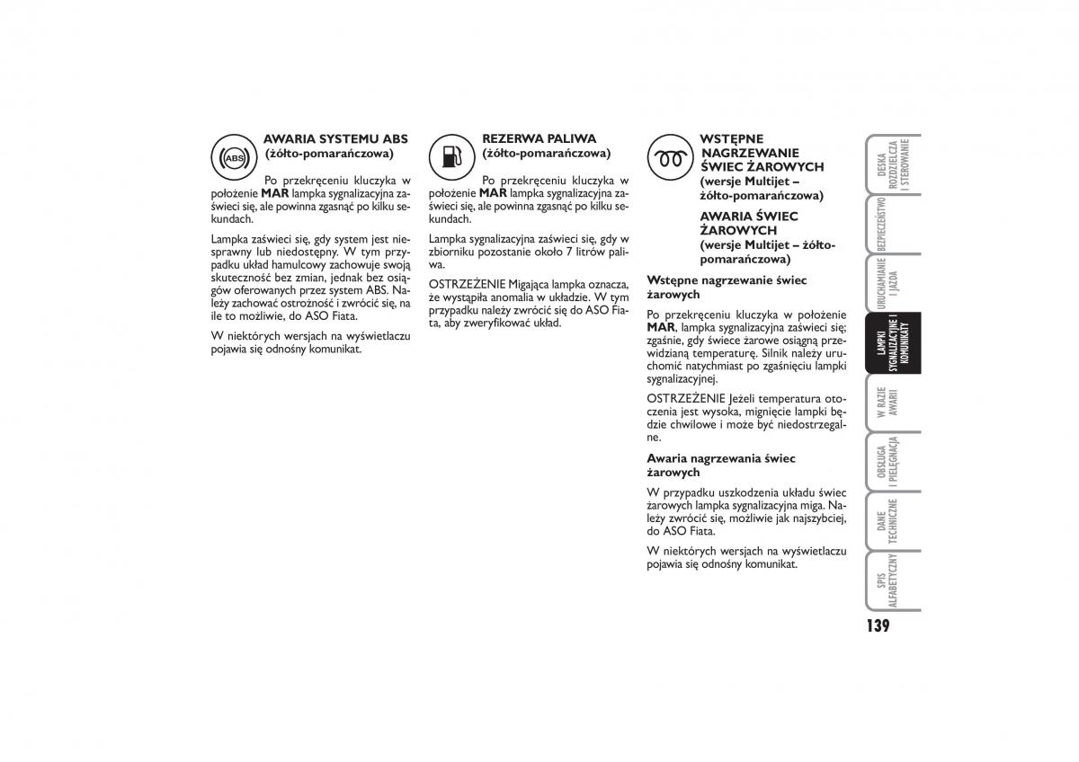 Fiat Linea instrukcja obslugi / page 140