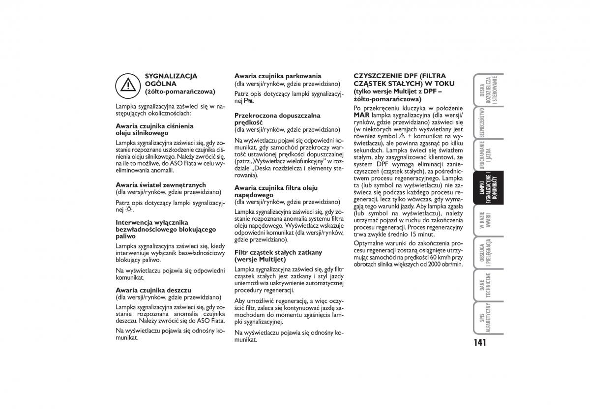 Fiat Linea instrukcja obslugi / page 142