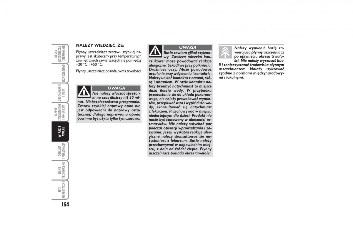 Fiat Linea instrukcja obslugi / page 155