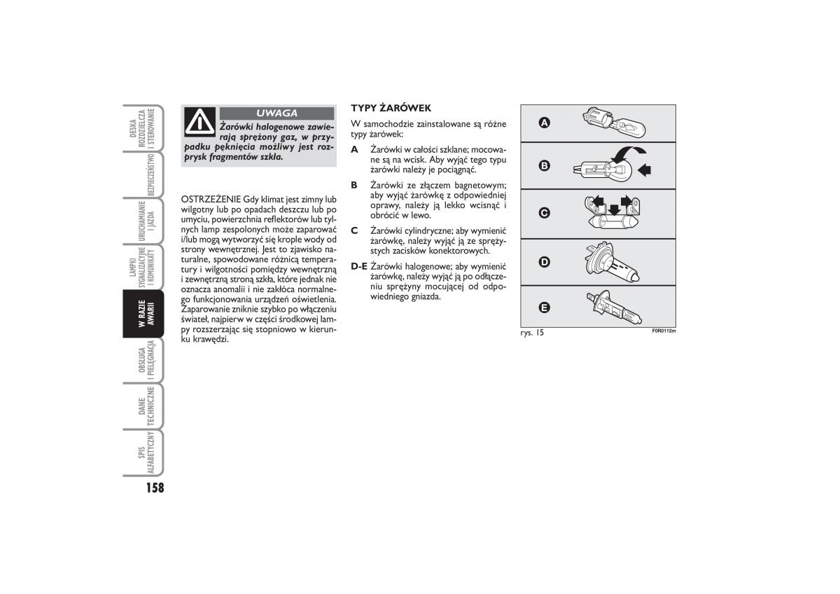 Fiat Linea instrukcja obslugi / page 159