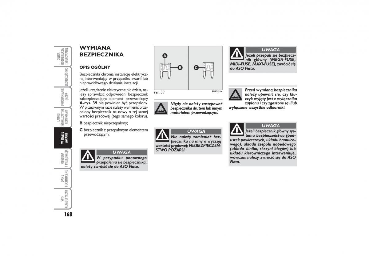 Fiat Linea instrukcja obslugi / page 169