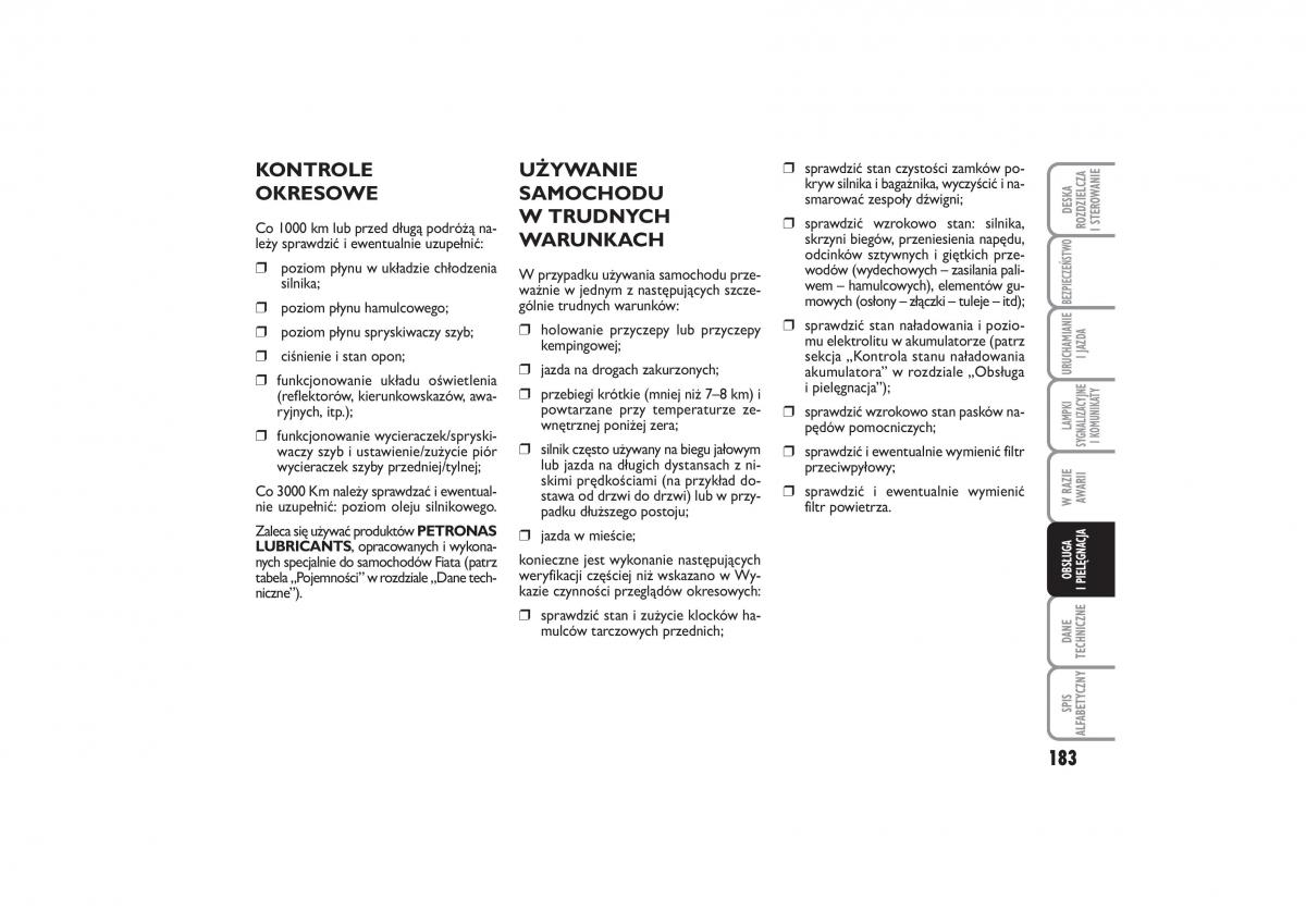 Fiat Linea instrukcja obslugi / page 184