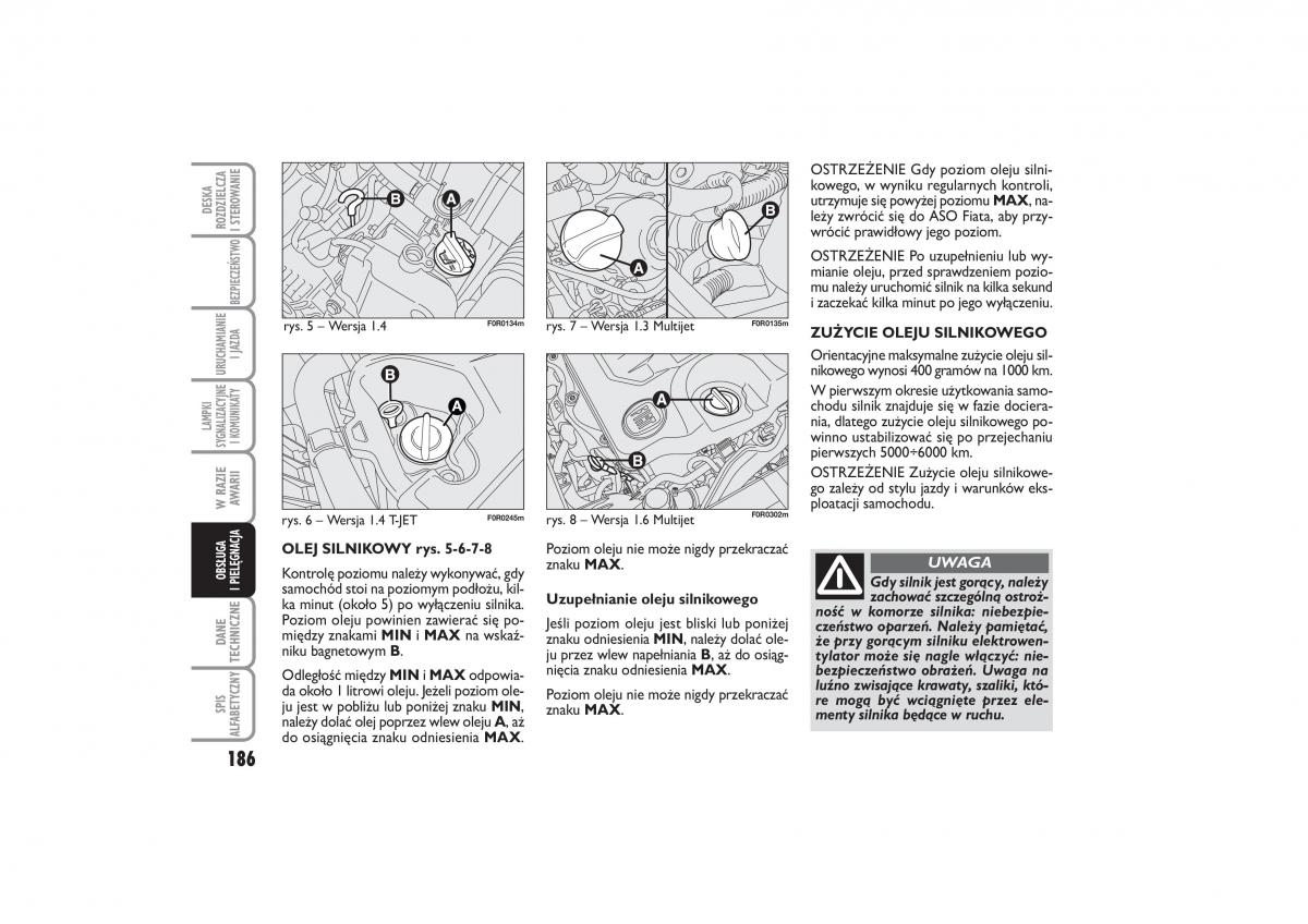 Fiat Linea instrukcja obslugi / page 187