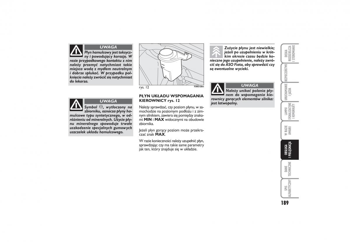 Fiat Linea instrukcja obslugi / page 190