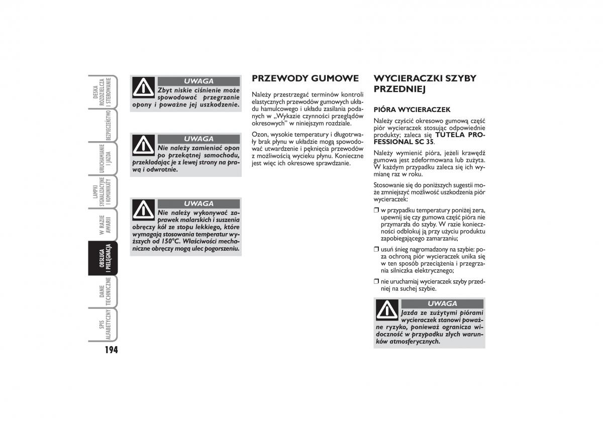 Fiat Linea instrukcja obslugi / page 195