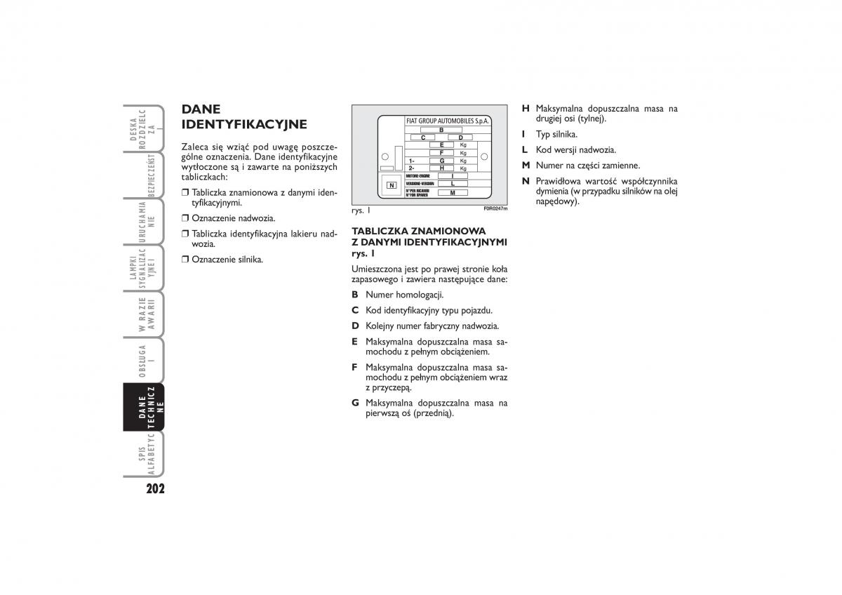 Fiat Linea instrukcja obslugi / page 203