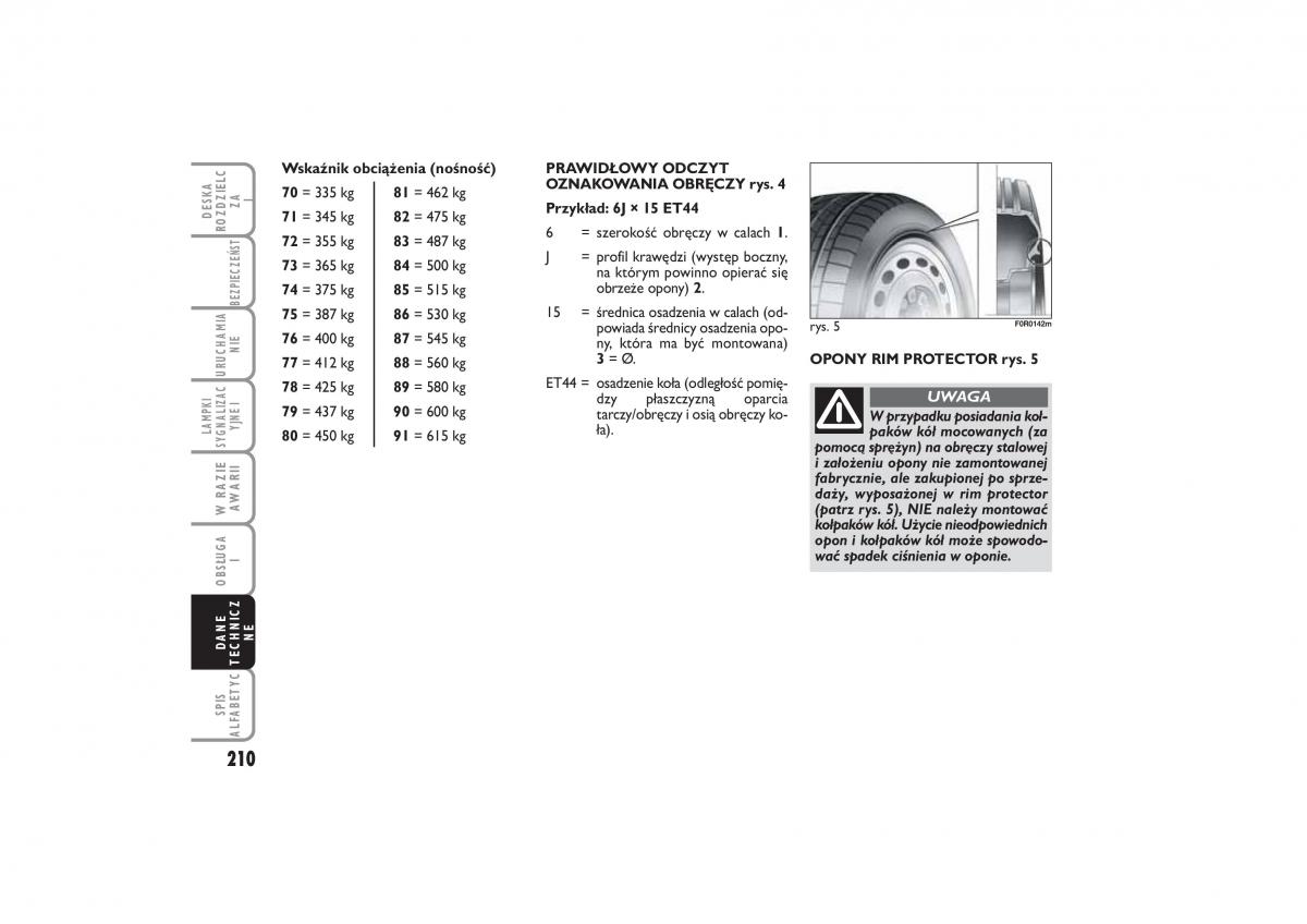 Fiat Linea instrukcja obslugi / page 211