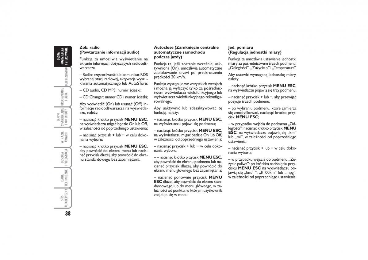 Fiat Linea instrukcja obslugi / page 39