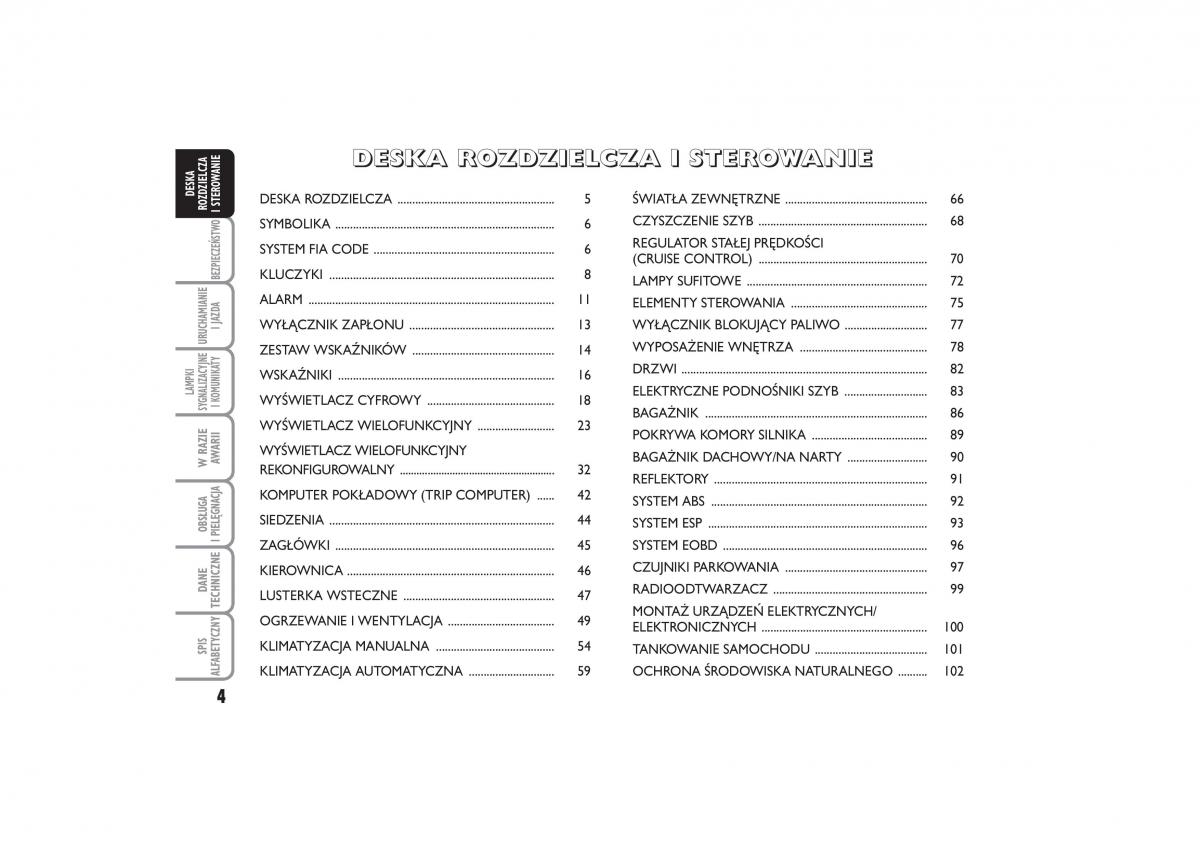 Fiat Linea instrukcja obslugi / page 5