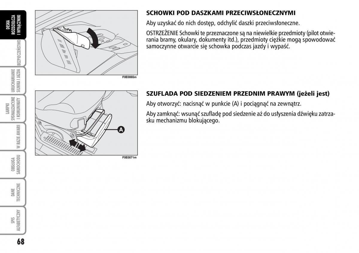 Fiat Multipla II 2 instrukcja obslugi / page 69