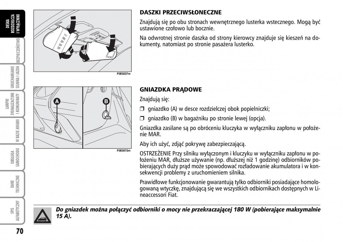 Fiat Multipla II 2 instrukcja obslugi / page 71